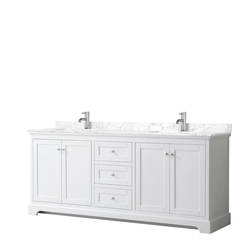 Avery 80 Inch Double Vanity, Cultured Marble Top