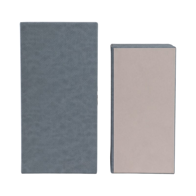 Decorative Rectangle Storage Boxes with Lid (Set of 2) - Blue, 12" - 14" - 14.0"