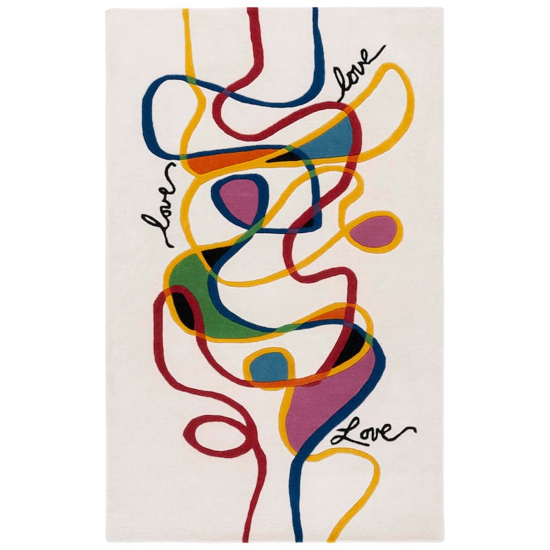 SAFAVIEH Handmade Fifth Avenue Mariko Modern Abstract New Zealand - 6' x 9' - Ivory/Red