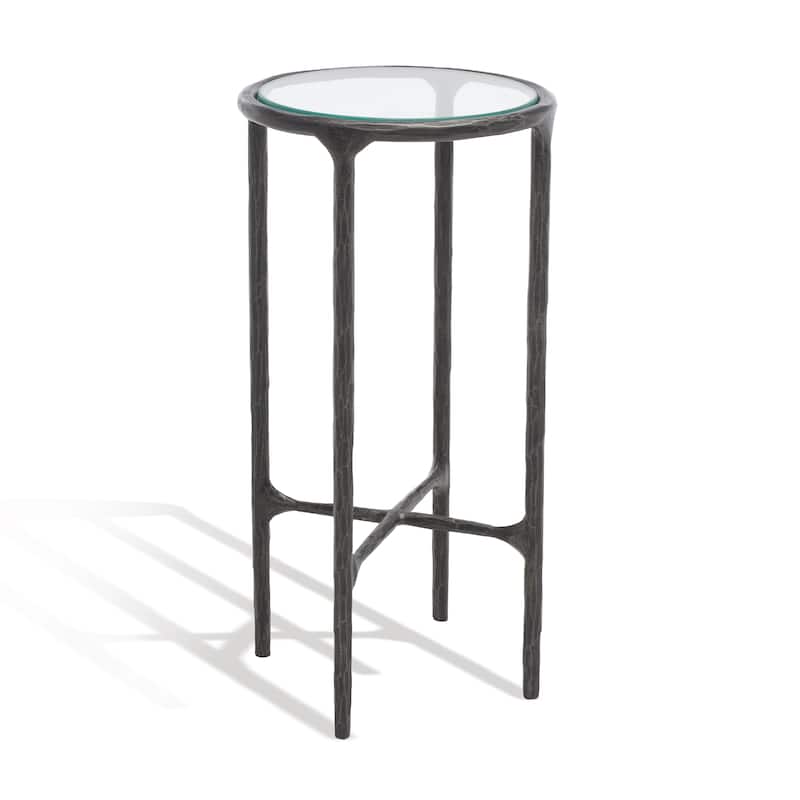 SAFAVIEH Couture Wubke Forged Metal Tall Round End Table, Fully Assembled - 12"W x 12"D x 24"H