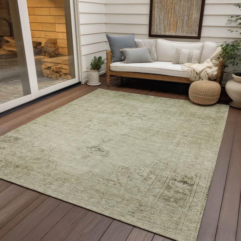 Machine Washable Indoor/ Outdoor Chantille Vintage Traditional Rug