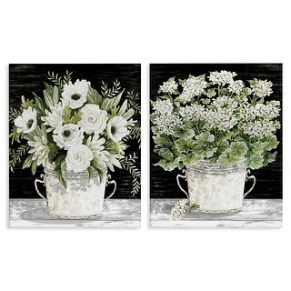 Stupell Country Tins of Flowers Canvas Wall Art Design By Cindy Jacobs ...