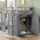 preview thumbnail 4 of 6, Gray Twin Size Pine Wood Loft Bed with Built-in Wardrobe, 2 Windows, and Guardrails