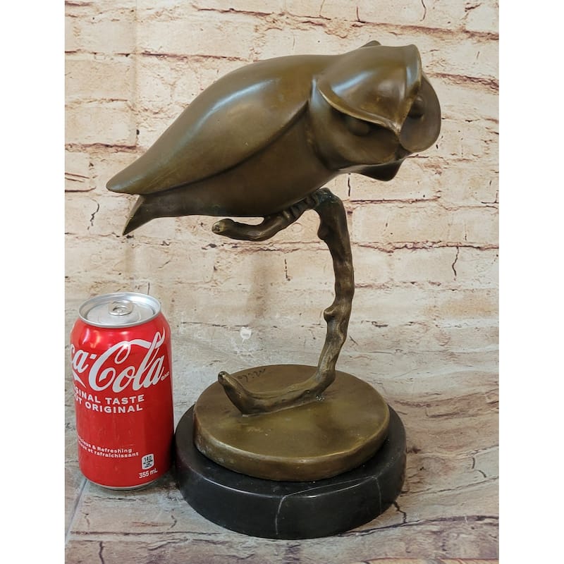 Modern Art Abstract Owl Bird Sculpture Statue Figure On Marble Base 10 Inches X 10 Inches