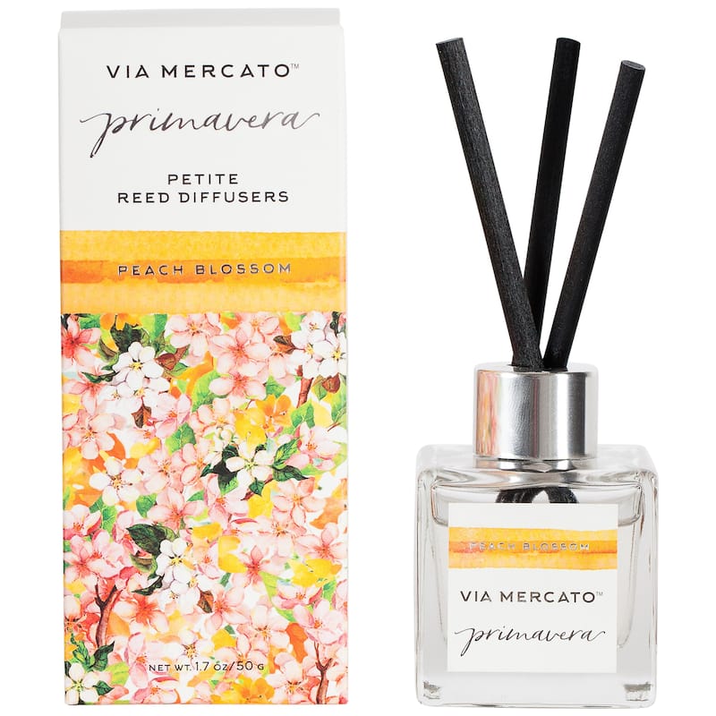 Via Mercato Primavera Petite Reed Diffuser-Spring Flowers - Peach Blossom