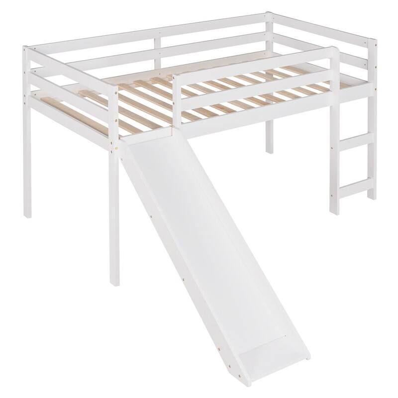 Merax Twin Loft Bed with Slide, Ladder
