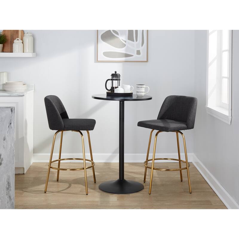 Silver Orchid Vallberga 26" Counter Stool with Gold Metal Base (Set of 2)