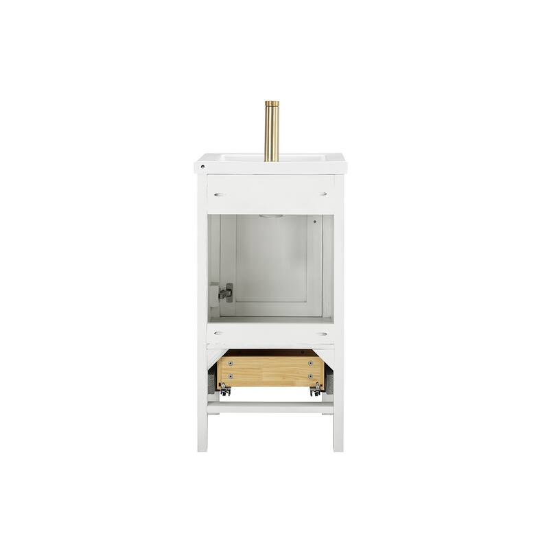 Gela Single Sink Bath Vanity with Drop-In White Ceramic Basin