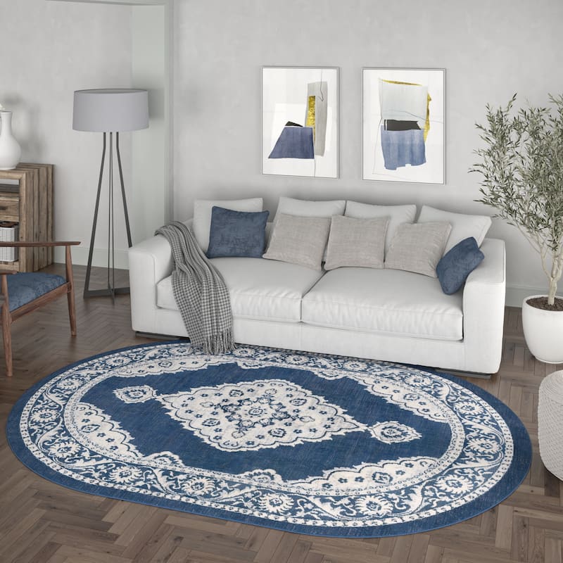 Carrington Shabby Chic Medallion Indoor Area Rug