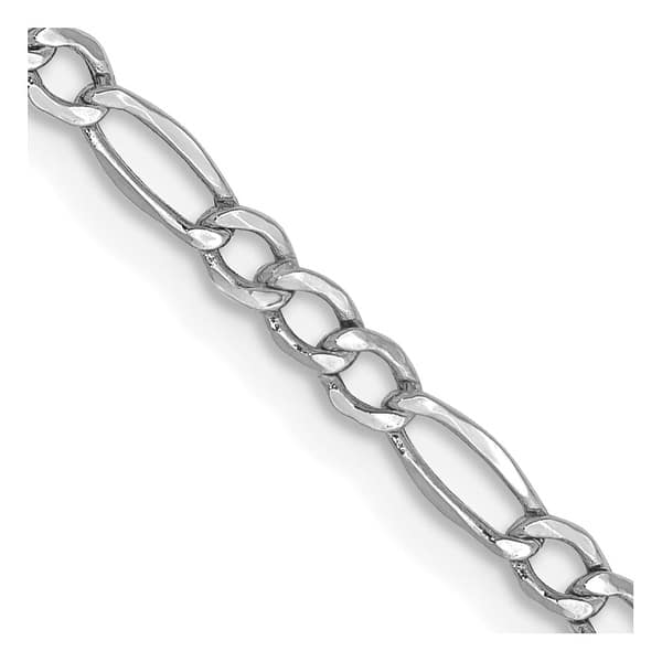 Beautiful 14k WG 2.5mm Semi-Solid Curb Link Chain Beautiful 14k WG 2.5mm Semi-Solid Curb Link Chain