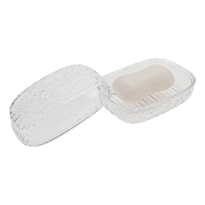 Waterproof with Cover Soap Holder for Bathroom 5.51"x4.13"x2.52" 1 Pc