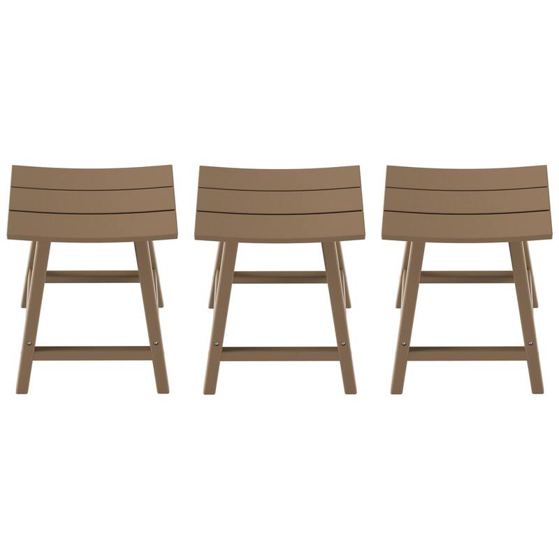 Polytrends Laguna Hdpe All Weather Outdoor Patio 24" Saddle Seat Counter Stool (Set Of 3)