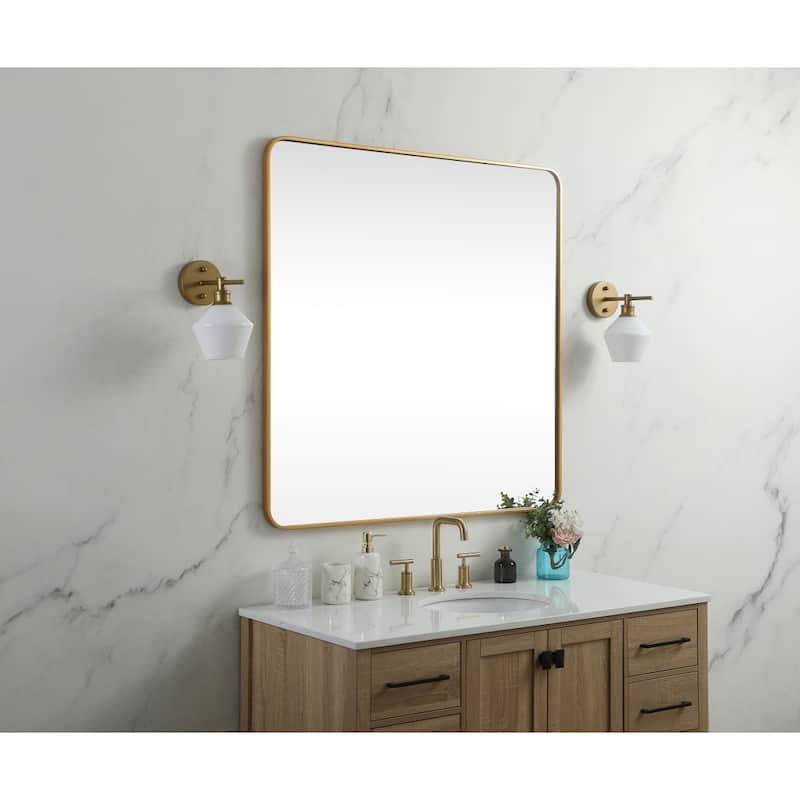 Indigo Home Soft corner metal square mirror 48x48 inch