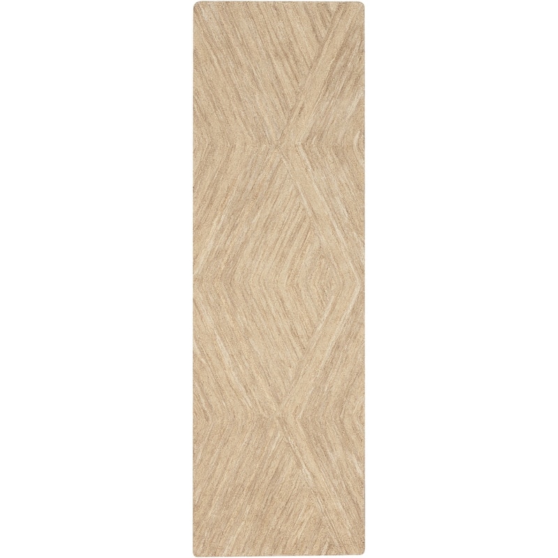 Nourison Graceful Indoor only Geometric Wool Area Rug - 2' 3" x 7' 6" - Taupe