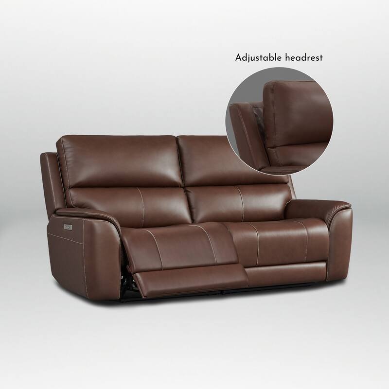 82" W Premium Genuine Leather Triple-Power Double Width loveseat with Zero Gravity, USB & Type-C Ports
