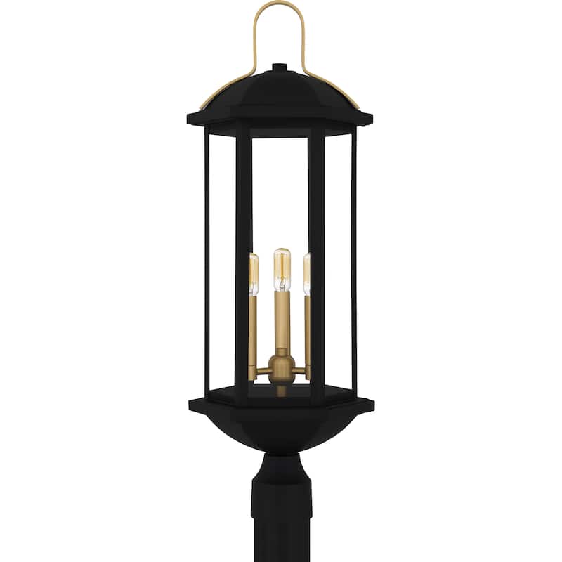 Crestfield 3-Light Matte Black Outdoor Post Lantern