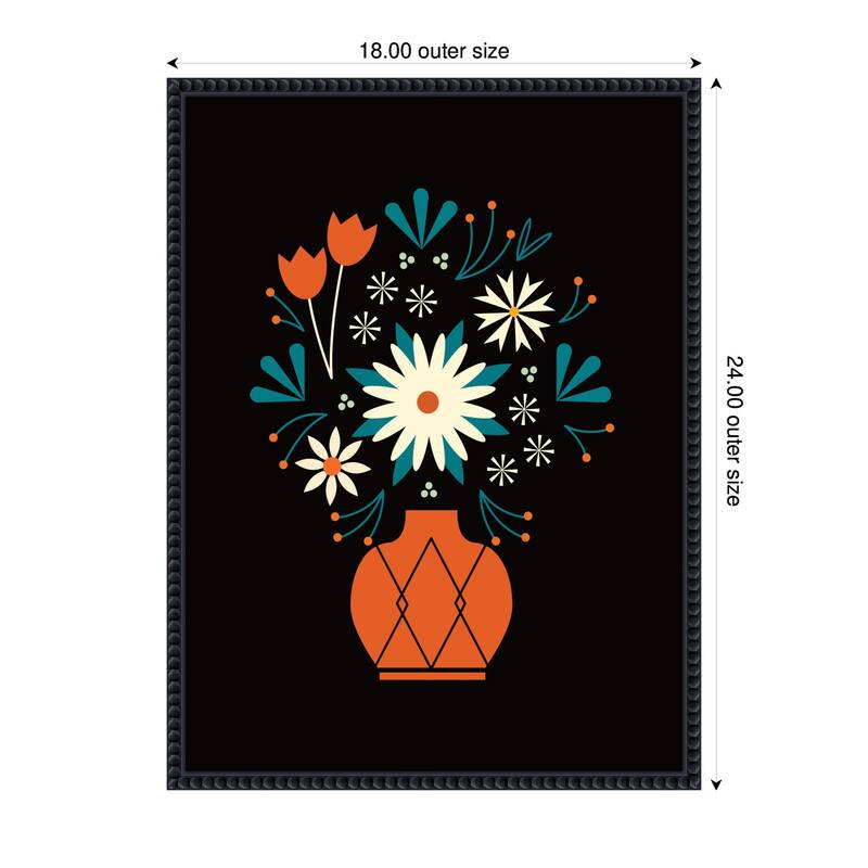 Kate and Laurel Sylvie Floral Red Vase Framed Canvas by Amber Leaders