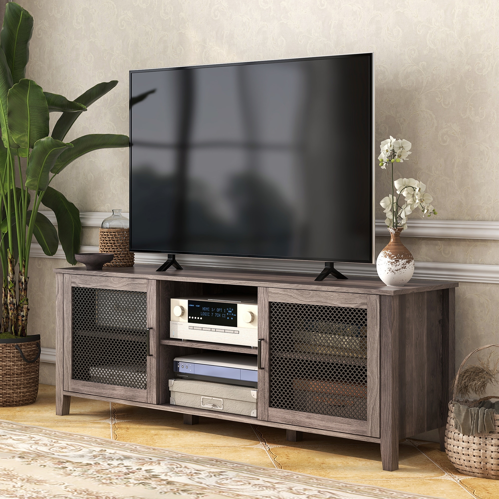 Mesh tv stand discount