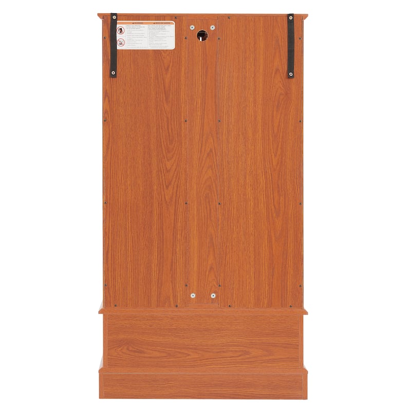 Lighted Glass Curio Cabinet with Adjustable Shelves - Elegant 2-Door Display Cabinet & Built-in Drawer, Includes Bulb