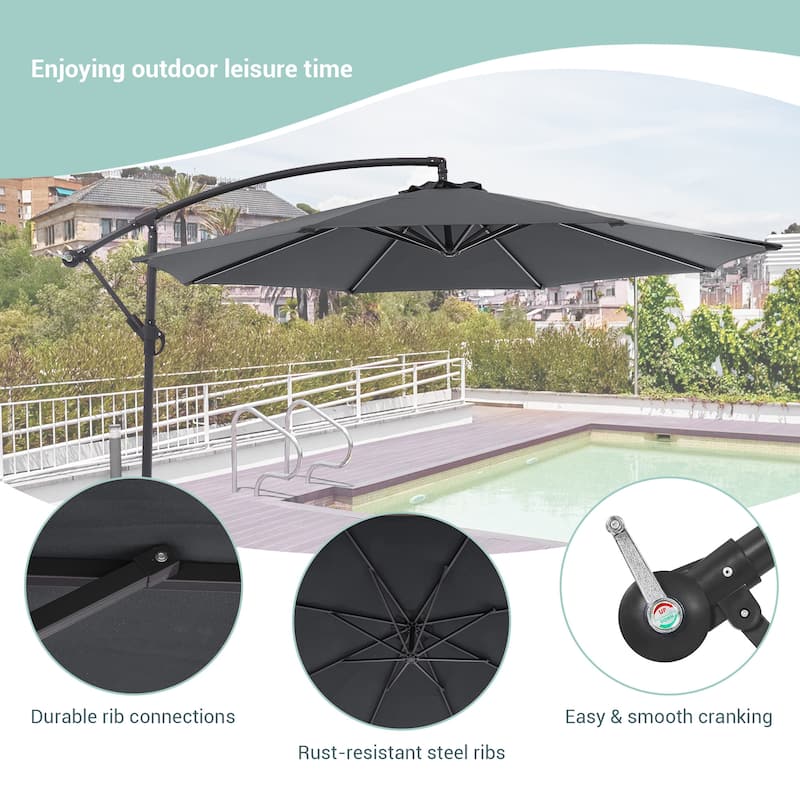 BONOSUKI 10ft Patio Umbrella,Hanging Market Umbrellas w/Tilt Adjustment