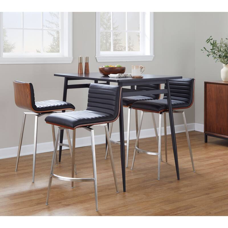 Porch & Den Naldi-Mason Swivel 5-Piece Counter Height Dining Set