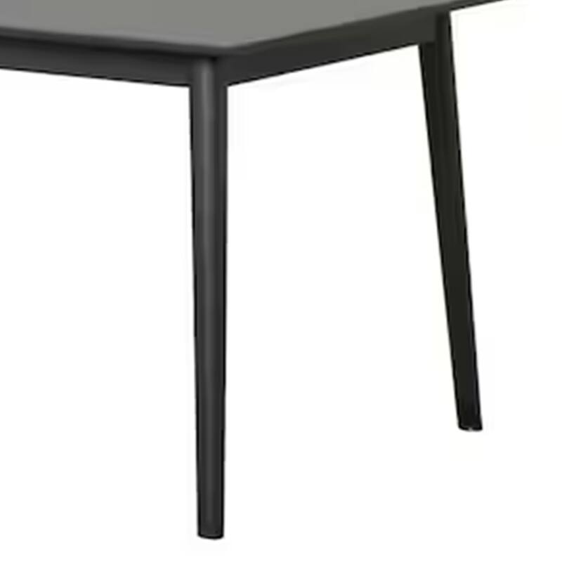 Baylee Rectangular Dining Table, Straight Legs, 60 Inch Black Wood Top
