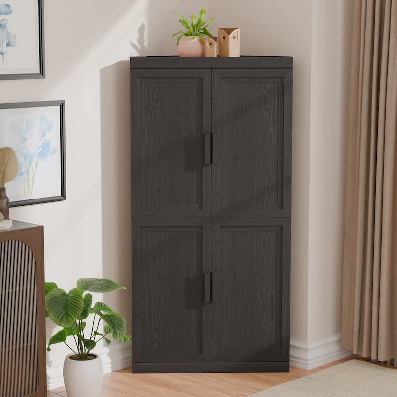 62 " Corner Cabinet Free-Standing Storage Organizer