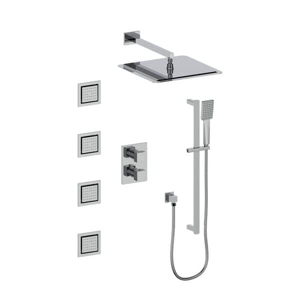 slide 2 of 7, ZLINE Crystal Bay Thermostatic Shower System with Body Jets Chrome