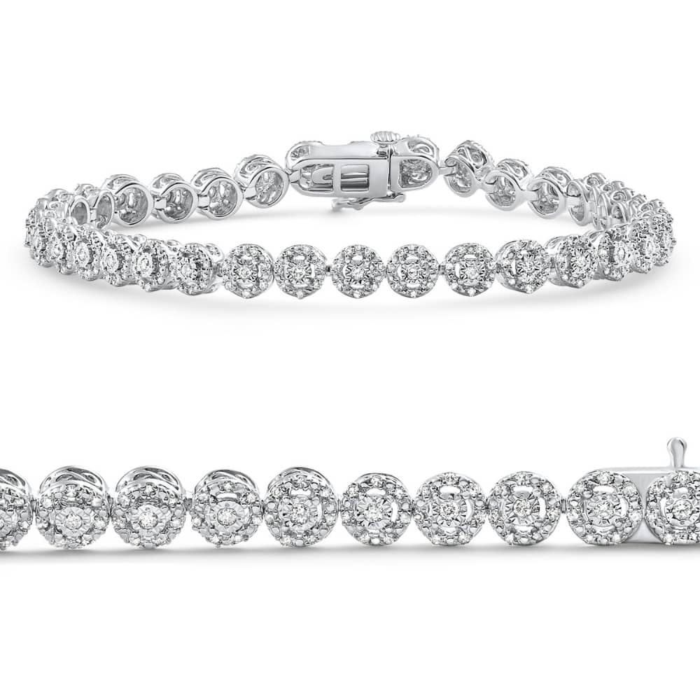 Bliss Diamond Diamond Tennis Bracelet 11.5 Grams White Gold .43Ct