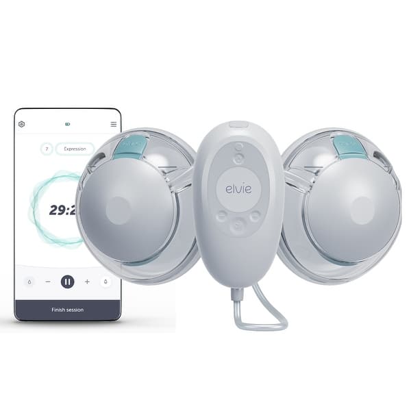 slide 1 of 1, Elvie Stride 2.0 Double Electric Breast Pump - White