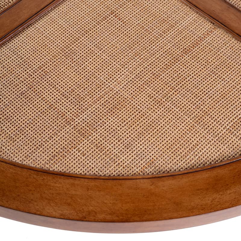 Bali Breeze 42 in. Round Wood and Mesh Woven Coffee Table