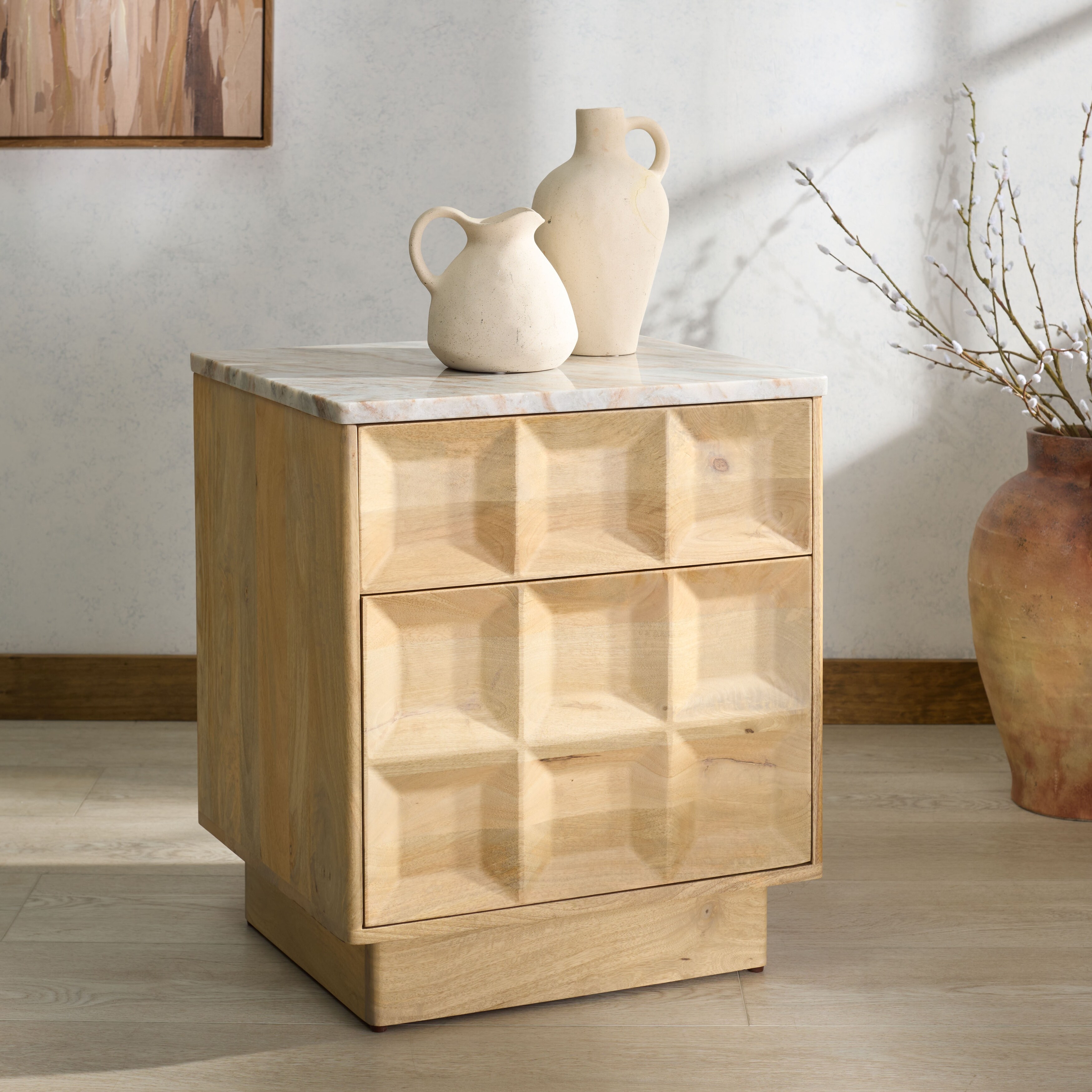 SAFAVIEH Couture Paxter Marble Top Nightstand