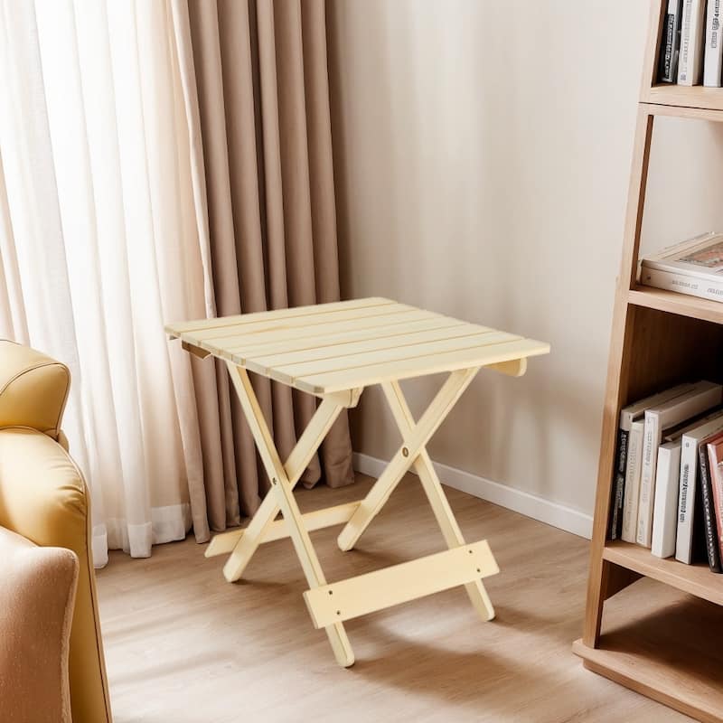 Folding Square Table Patio Outdoor Solid Wood Table