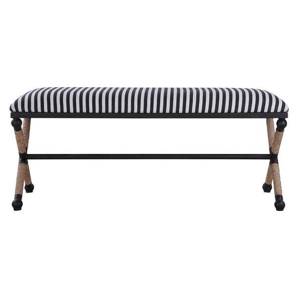 slide 1 of 8, Uttermost Braddock Striped Bench