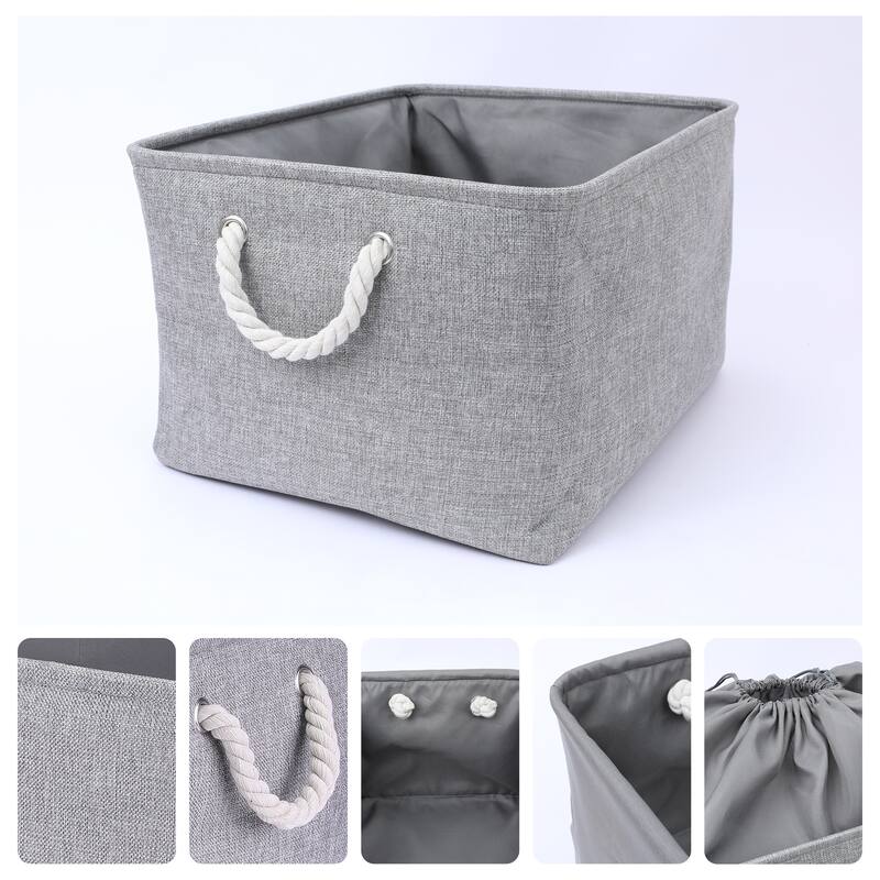 Storage Cube, Fabric Storage Bin with Handles for Closet, 1 Pack Storage Basket for Organizing Clothes Books - Grey - 18*14*10in