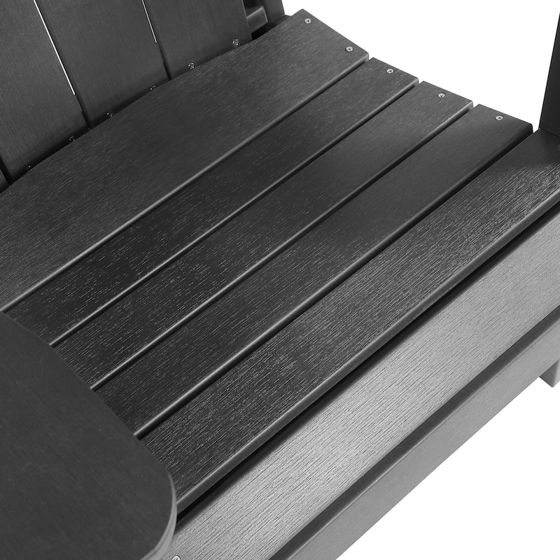 Hurley Folding Poly Adirondack Chair with Pull-out Ottoman (Set of 2)