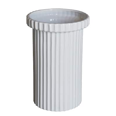 Lg. STRIPE Pot Shiny White - Shiny White