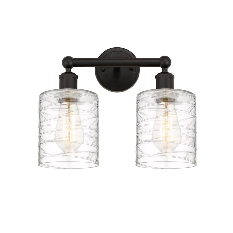 Innovations Lighting 616-2W-12-14 Cobbleskill Vanity Cobbleskill 2 - Oil Rubbed Bronze / Deco Swirl