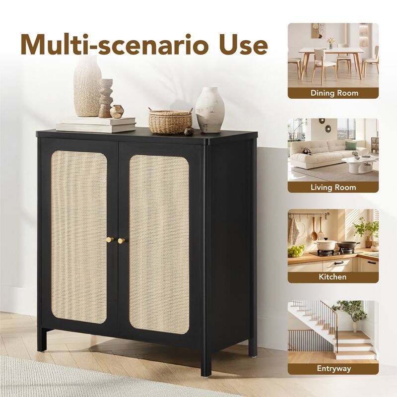 Spruce & Spring Boho Chic Sideboard Buffet Cabinet with Storage for Dining & Living Room