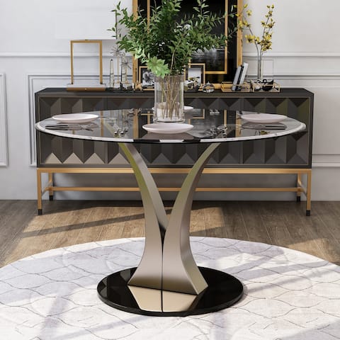 Furniture of America Zaia Contemporary Silver 45-inch Dining Table