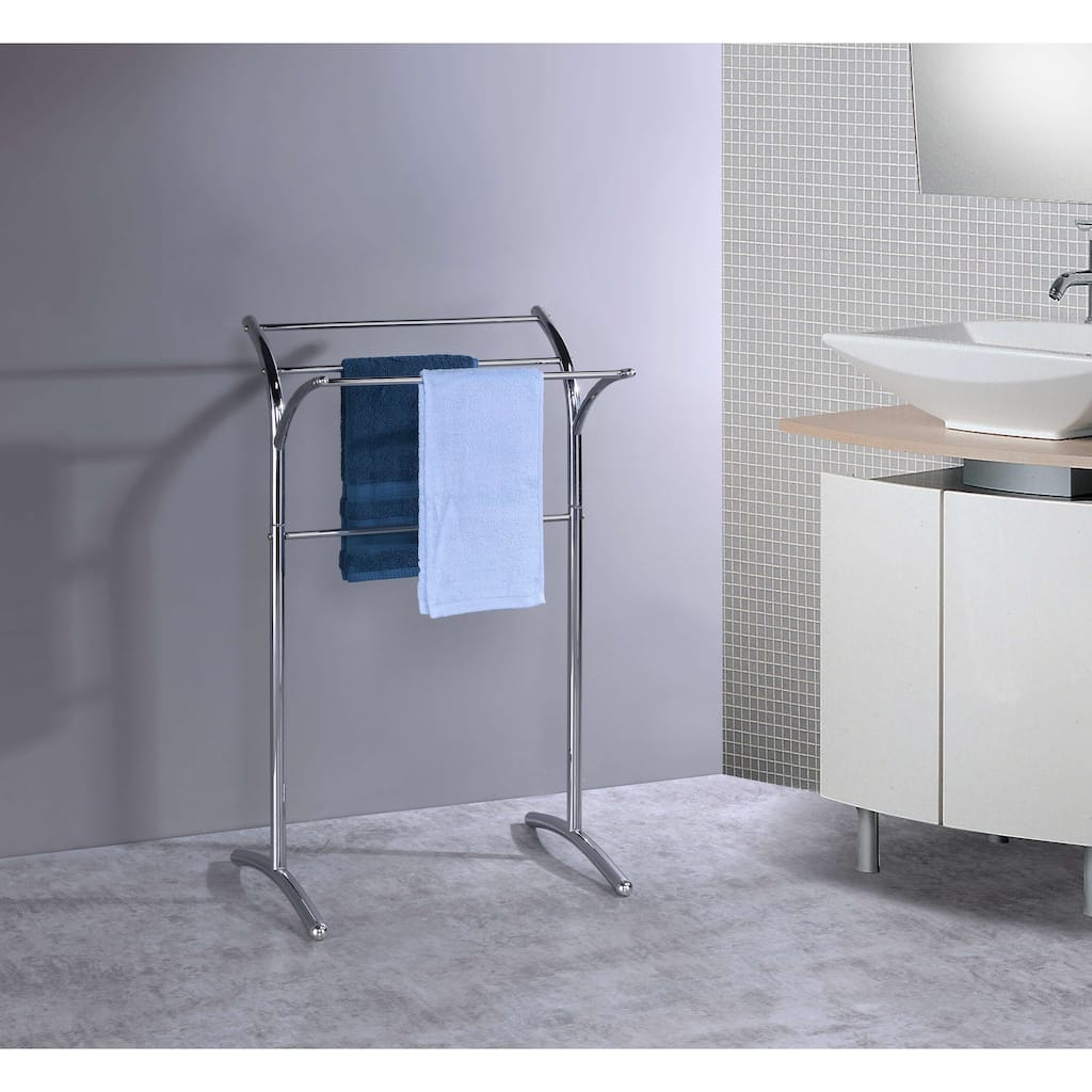 3 Tier Metal Freestanding Bathroom Towel Rack Stand Organizer, Chrome
