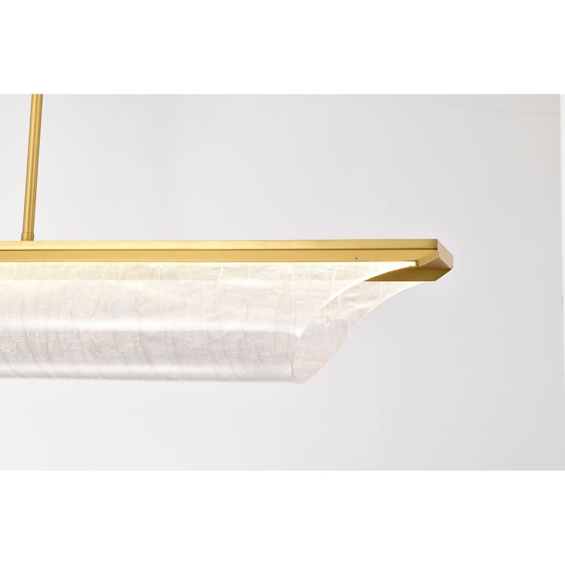 Idris LED Island Pendant Vintage Brass Finish Light Guide Panels - Vintage Brass