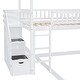 preview thumbnail 20 of 38, Friendly Design Twin Over Twin Bunk Bed with Two Drawers and Slide, House Bed with Slide