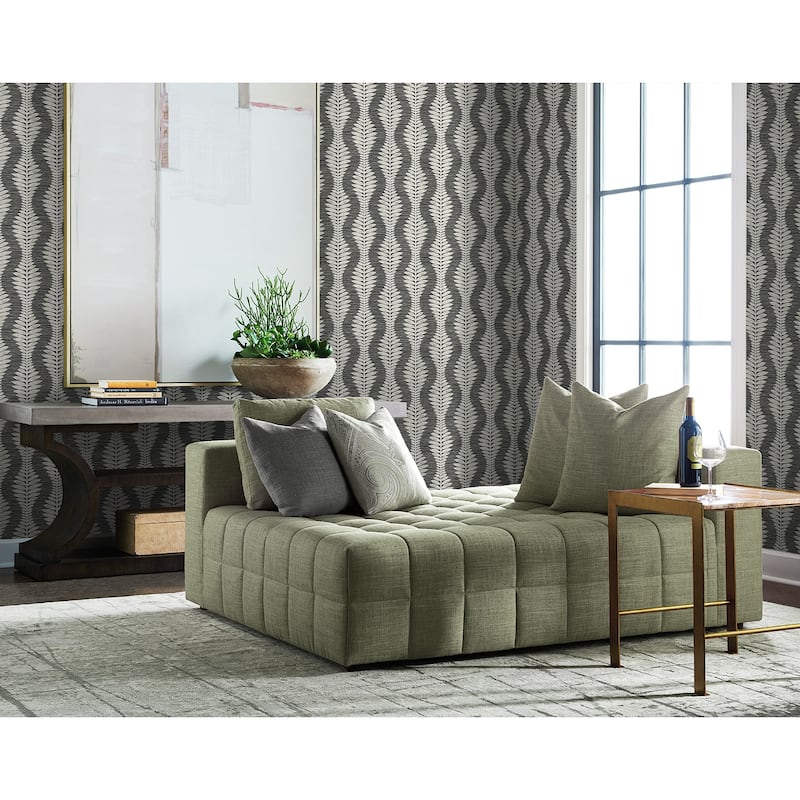 Lillian August Carina Leaf Ogee Embossed Vinyl Unpasted Wallpaper