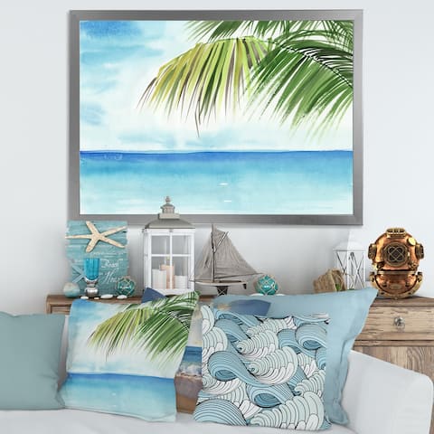 Designart 'Palm Beach Resort At Dawn III' Nautical & Coastal Framed Art Print