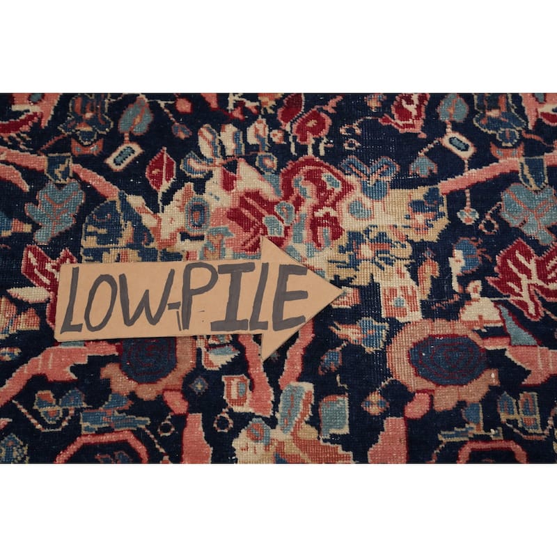 Hand Knotted Oriental 100% Wool Carpet Traditional Floral Navy Blue & Blues Sarouk Area Rug - 6' 5'' X 4' 7''