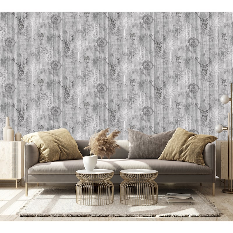 Stag Wood Panel Non-pasted Wallpaper – 396in x 20.8in
