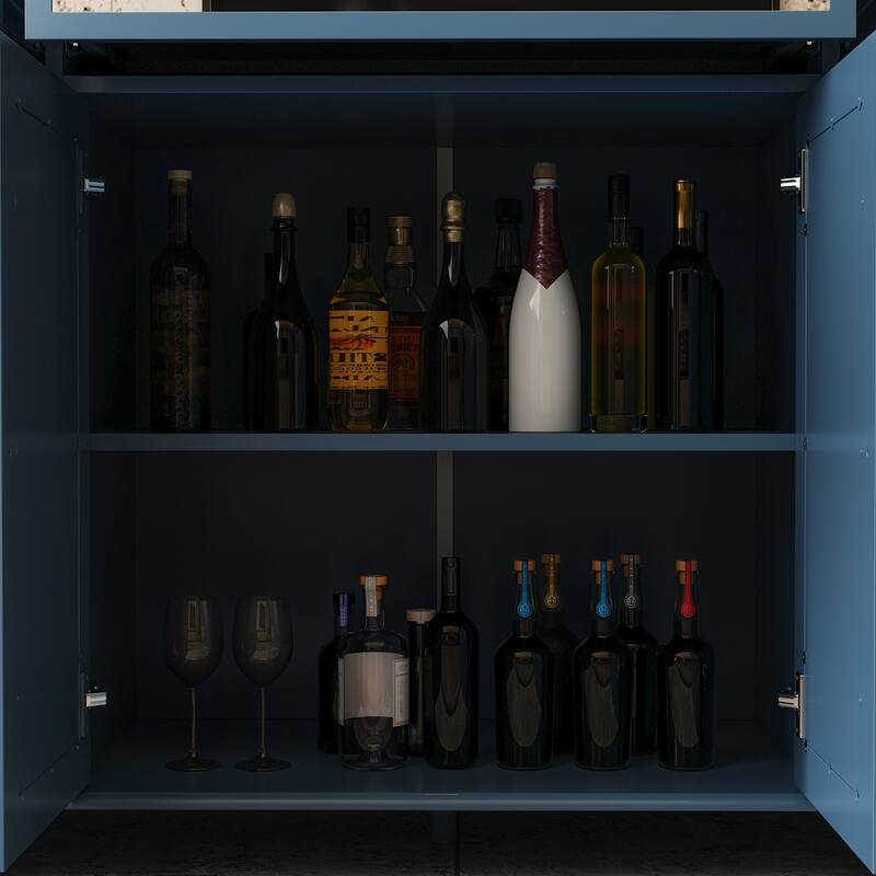 Timechee 55.1'' Accent Storage Cabinet Mirror Sideboard Buffet Cabinet