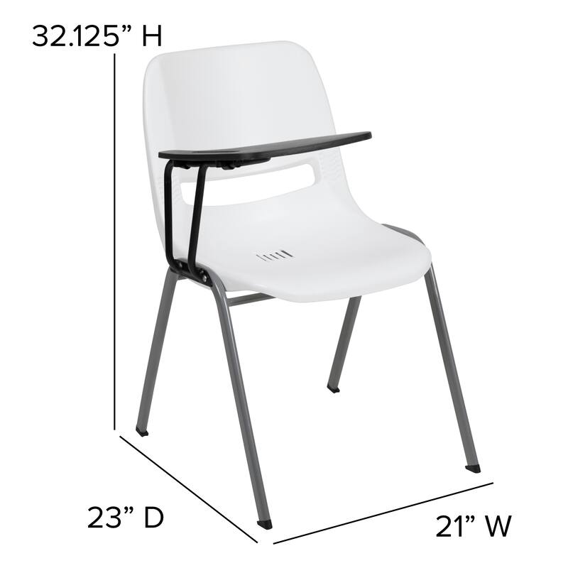 Ergonomic Shell Chair with Right Handed Flip-Up Tablet Arm