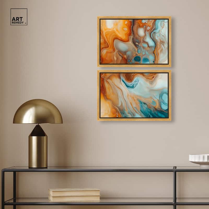 Marbled Flow Canvas Set of 2 by Art Remedy